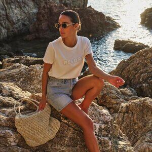 NWT ESQUALO EMI Braided Lightwash Denim Short